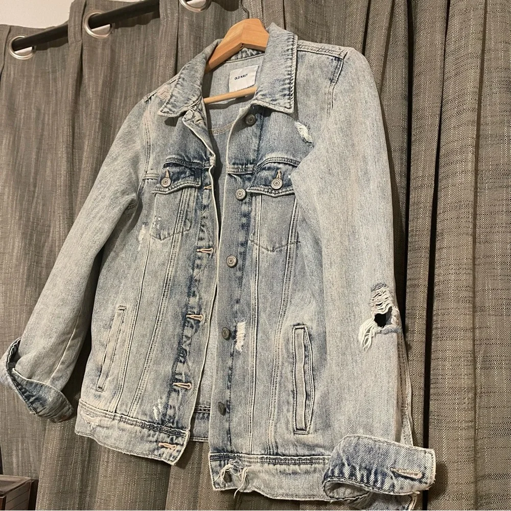 Old Navy Denim Womens Jacket Light Wash Size Medium - Picture 3 of 9